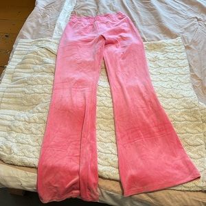 Pink Velour flare pants